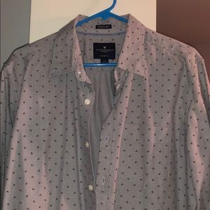 Gray American Eagle Casual Button Down